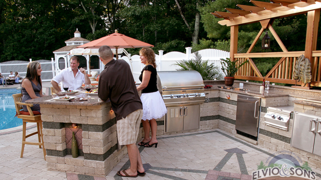 Outdoor kitchens are best enjoyed with friends.