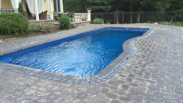 Smithfield, RI Unilock paver patio.