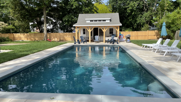 Gunite Pool with Pool House